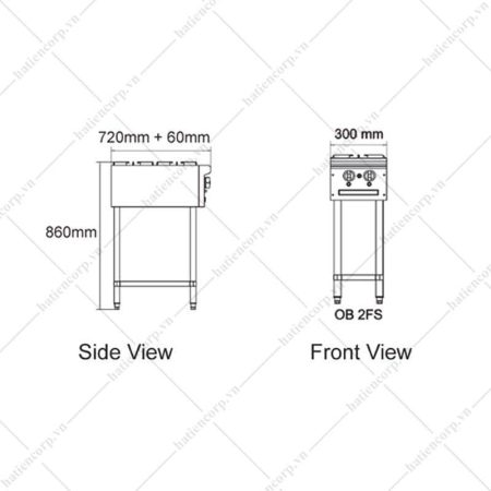 Bếp âu 2 họng có chân Berjaya OB2FS-17 - hình 5