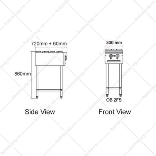 Alternative view of Bếp âu 2 họng có chân Berjaya OB2FS-17