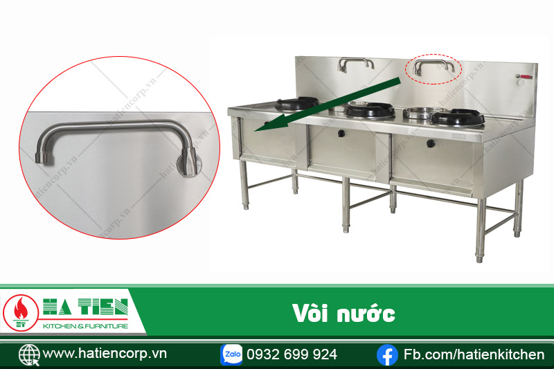 bếp á 3 họng không quạt thổi có vòi