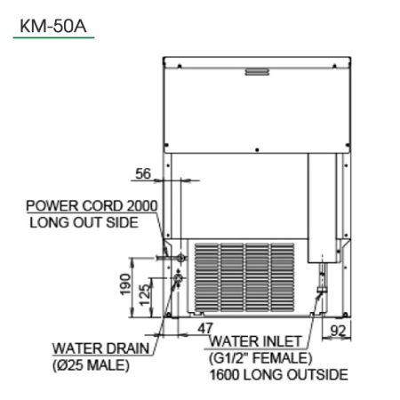 Máy làm đá viên hoshizaki KM-50A