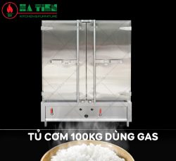 tủ nấu cơm công nghiệp 100kg bằng gas