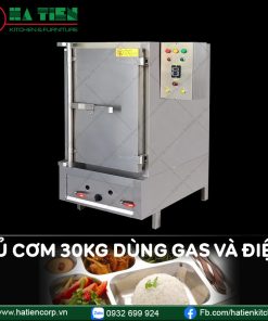 tủ cơm công nghiệp 30kg dùng gas và điện