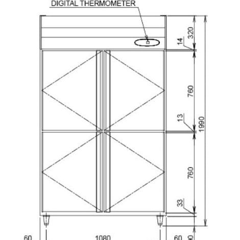 Alternative view of Tủ đông 4 cánh Hoshizaki HFE-127MA