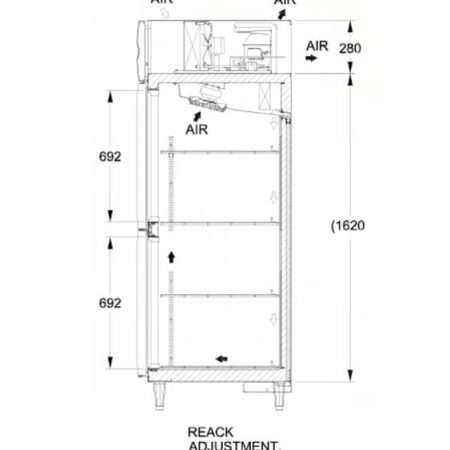 Tủ mát 4 cánh Hoshizaki HRW-147LS4 - hình 3
