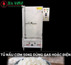 Tủ Nấu Cơm 50Kg Bằng Gas Hoặc Điện - Tủ Hấp Cơm Công Nghiệp