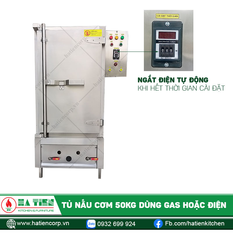 Tủ cơm công nghiệp 50kg có chức năng ngắt điện tự động