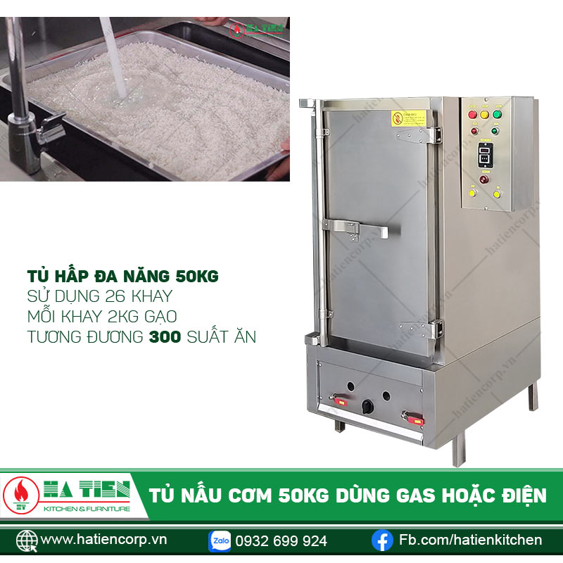 Tủ có thể nấu 300-350 suất ăn mỗi bữa