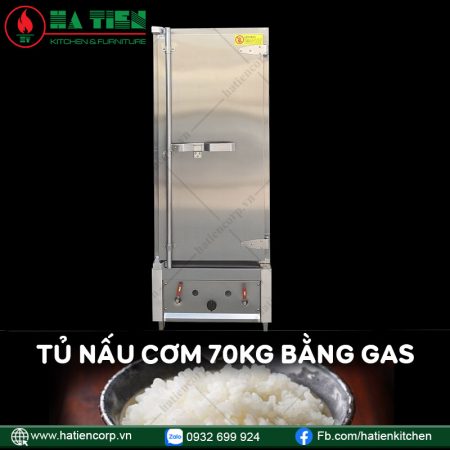 Tủ Cơm Công Nghiệp 70kg - Tủ Nấu Cơm 70Kg Bằng Gas
