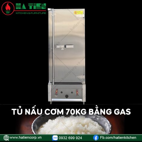 Tủ Cơm Công Nghiệp 70kg - Tủ Nấu Cơm 70Kg Bằng Gas