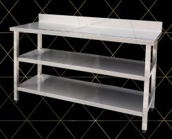 Bàn Inox Có Thành Và 2 Kệ Dưới 1m9 Hà Tiên