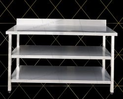Bàn Inox Có Thành Và 2 Kệ Dưới 1m9 Hà Tiên