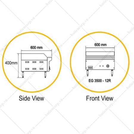 Bếp chiên phẳng bằng điện có rãnh sọc EG3500 - 12R - hình 2