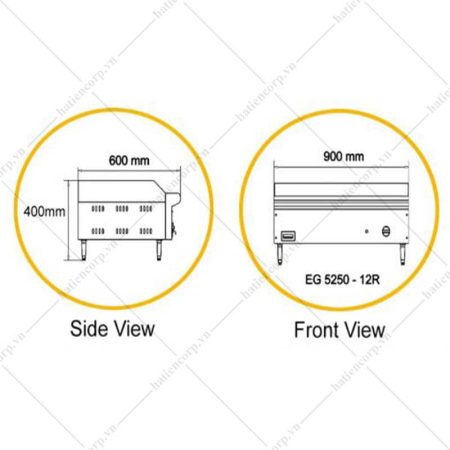 Bếp chiên phẳng bằng điện EG5250 - 12R ( Phân nửa rãnh sọc) - hình 4