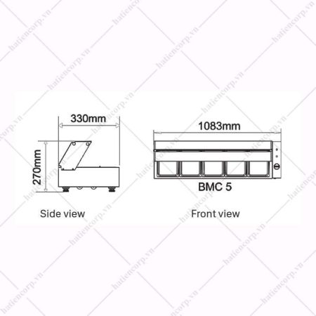 Quầy giữ nóng thức ăn 5 khay BMC