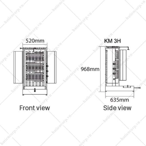Alternative view of Lò nướng thịt Kebab 3 buồng đốt bằng điện KM3H