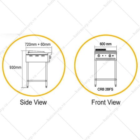 Bếp nướng than nhân tạo CRB 2BFS - hình 3