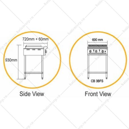 Lò nướng than nhân tạo CB 3BFS - hình 2