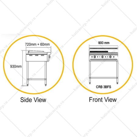 Bếp nướng than nhân tạo CRB 3BFS - hình 3