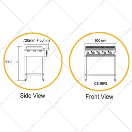 Lò nướng than nhân tạo CB 5BFS - hình 3