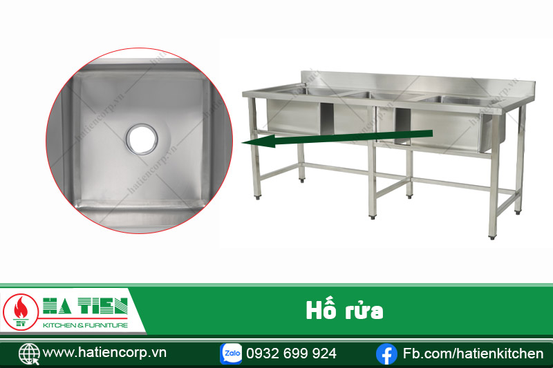 hố chậu rửa công nghiệp 3 hố