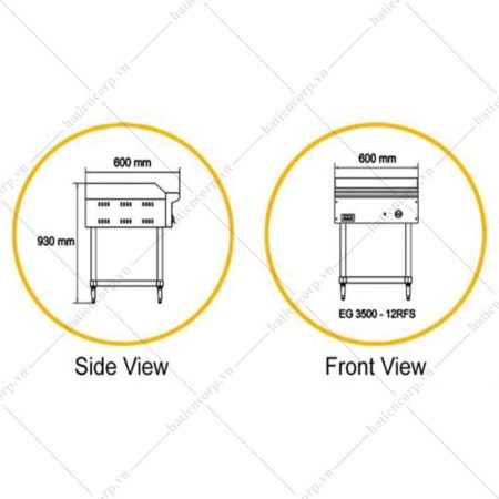 Bếp chiên phẳng bằng điện EG3500 - 12RFS ( Phân nửa rãnh sọc) - hình 2