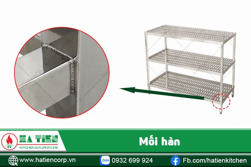 Mối hàn của kệ bát inox