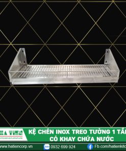 kệ chén inox treo tường 1 tầng