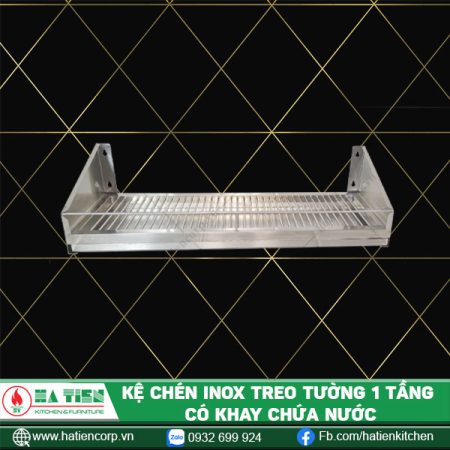 kệ chén inox treo tường 1 tầng