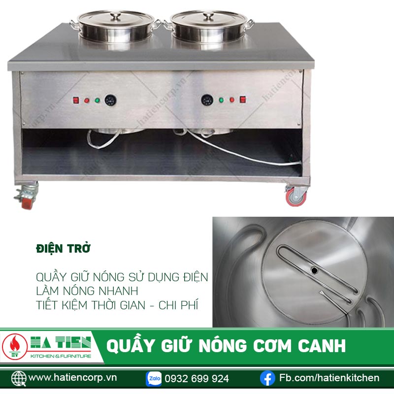 Quầy sử dụng điện trở để làm nóng nồi