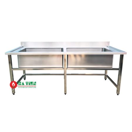 Bàn 2 chậu rửa inox lớn