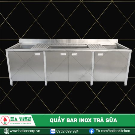 quầy bar inox trà sữa 1