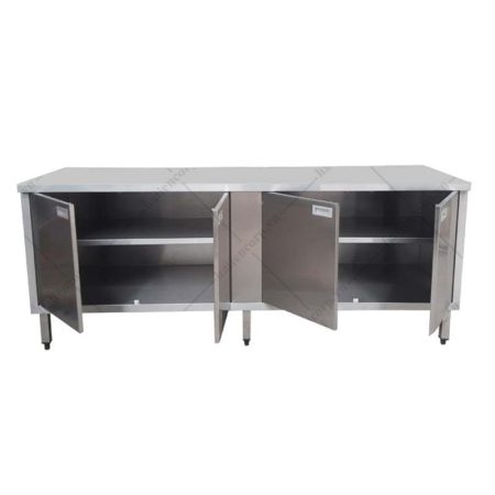 quầy inox 4 cánh cửa mở