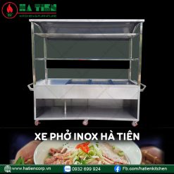Mẫu xe đẩy inox bán phở do Hà Tiên thiết kế