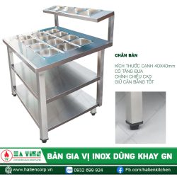 Chân vuông có tăng đưa chỉnh chiều cao