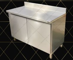 Quầy inox 2 cánh cửa mở