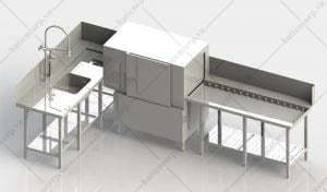 Máy rửa chén băng tải