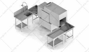 Máy rửa chén băng tải