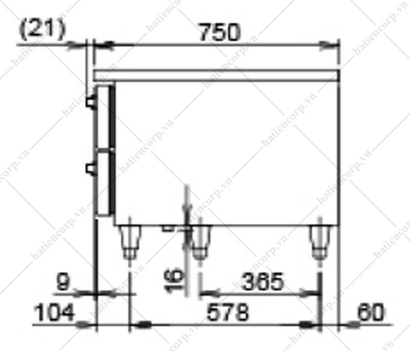 Bản vẽ bàn mát công nghiệp 750mm