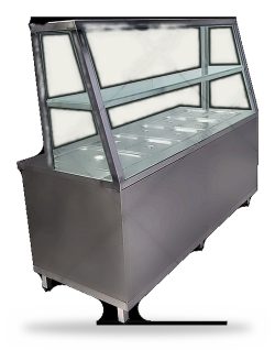 Bàn Giữ Nóng Thức Ăn 8 Khay Có Kính - Tủ Giữ Nóng Thức Ăn Công Nghiệp