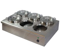 Quầy Giữ Nóng Thức Ăn 6 Nồi Nắp Kính