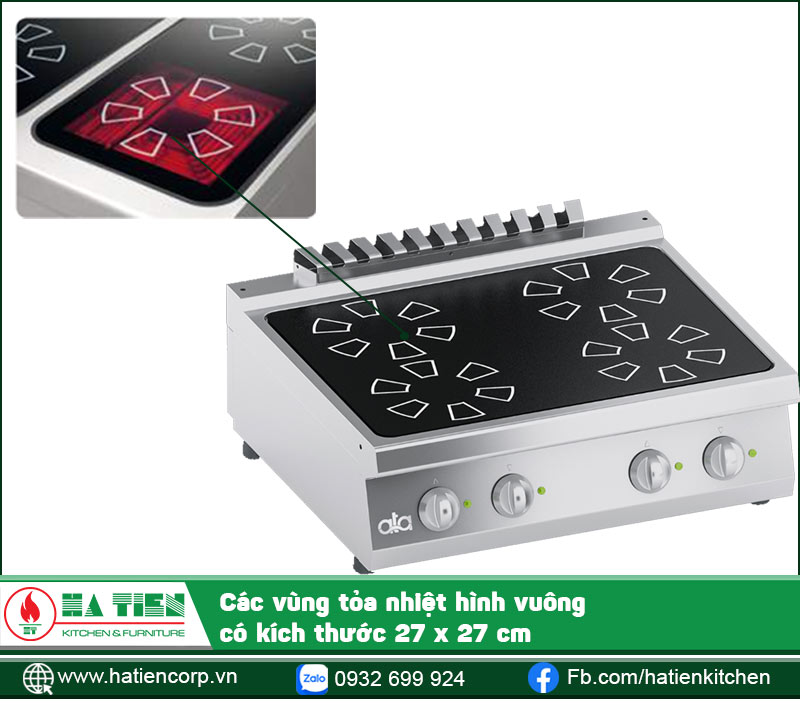 Bề mặt bếp phẳng, mịn, dễ vệ sinh