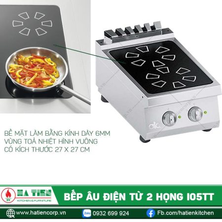 Bề mặt bếp làm từ kính đen, giàu thẩm mỹ, dễ vệ sinh