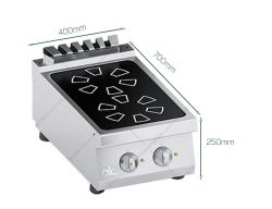 Bếp có chiều cao 250mm, thích hợp đặt trên các loại bàn