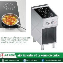 Bề mặt bếp làm từ kính đen, giàu thẩm mỹ, dễ vệ sinh