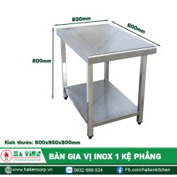Kích thước bàn gia vị