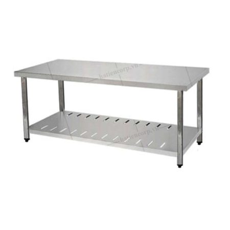 bàn inox 1 kệ đục lỗ