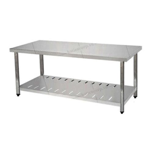 bàn inox 1 kệ đục lỗ
