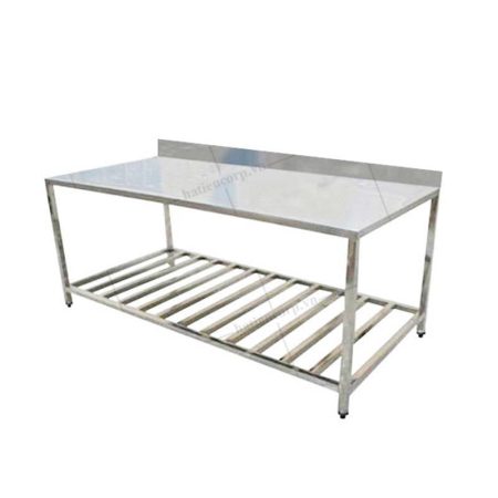 Bàn inox 1 kệ thanh có thành