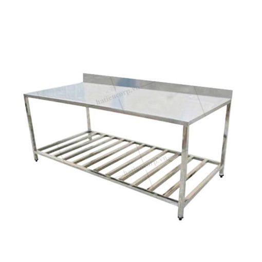 Bàn inox 1 kệ thanh có thành