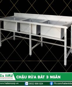 Chậu rửa bát 3 ngăn - Chậu rửa inox cao cấp có kệ thanh